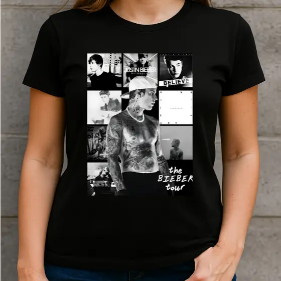 Camiseta Justin Bieber (Justin fan) the Bieber tour (albuns)