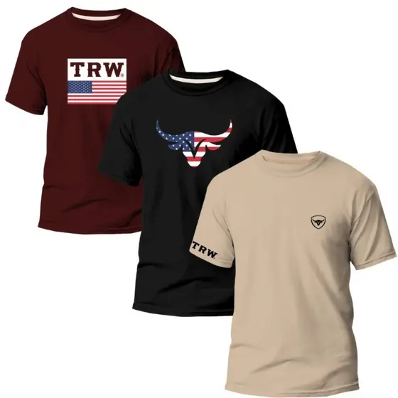 Kit 3 Camisetas Masculina Country Rodeio Texas