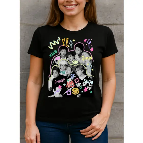 Camiseta BTS Unissex com Estilo Casual e Conforto