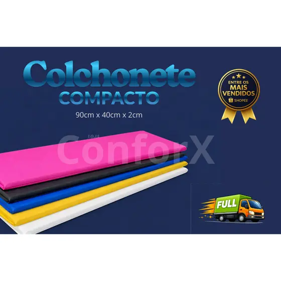 Colchonete de Academia D28 - 90cm x 40cm x 2cm Ginastica Creche Trocador Pets