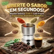 Moedor Elétrico de Café 150W Aço Inox  Tritura Grãos, Temperos e Especiarias com Precisão