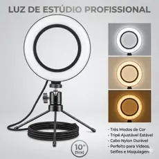 🌟 Ring Light LED 6 Polegadas com Suporte para Celular 📱🎥
