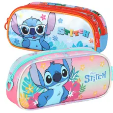 ESTOJO ESCOLAR STITCH - COM 1 OU 2 DIVISORIAS - RESISTENTE - LUXCEL & DISNEY - ORIGINAL