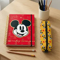 Kit Caderno Tipo Inteligente Mickey + Estojo - Tamanho Colegial - Folhas Reposicionáveis - DAC