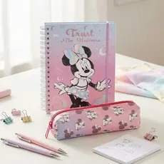 Kit Caderno Tipo Inteligente Minnie + Estojo - Tamanho Colegial - Folhas Reposicionáveis - DAC