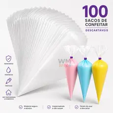 100 Sacos de Confeitar Descartáveis para Bolo, Torta e Doces – Cozinha e Confeitaria