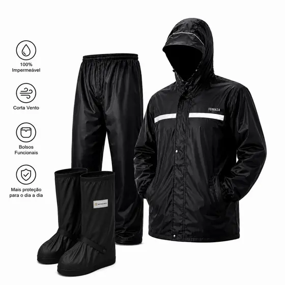 kit Capa De Chuva e Bota OU somente Bota ou Somente Capa Motoqueiro Reforçada Pvc Resistente Original