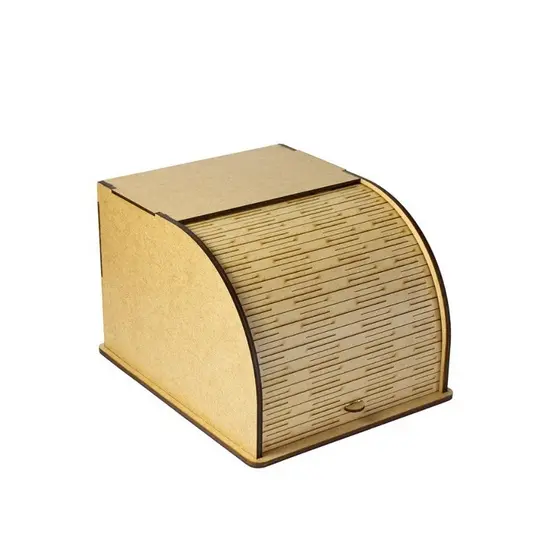 Porta Pão Caixa Sanfonada de MDF Madeira Tampa Corrediça - Porta Pão, Biscoitos, Bolos 27x22x18