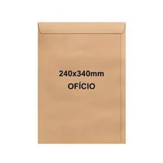 Envelope Pardo Ofício pacote com 50 ou 100 unidades