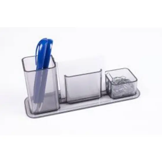 PORTA LAPIS ACRILICO TRANSPARENTE TRIPLO