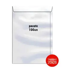 PACOTE ENVELOPE PARDO KRAFT  20X28 100 UNIDADES