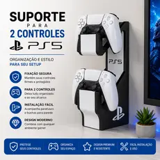Suporte Para Controle Duplo Compativel Ps5 Acessório Gamer Cor Branco Duo Console