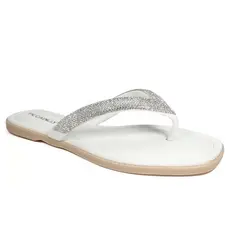 Chinelo Feminino Flip Flop Cristal Strass Piccadilly Confortável Estiloso Detalhe Com Brilho Moderno
