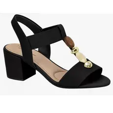 Sandália Feminina Salto Bloco Quadrado Modare Ultraconforto Preta com  Design Elegante e Confortável