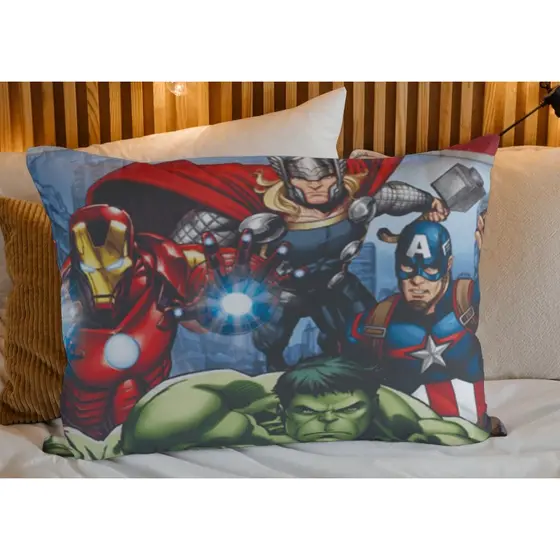 Fronha Infantil Capa De Travesseiro Herois da Marvel Avengers 50x70 em Micropercal