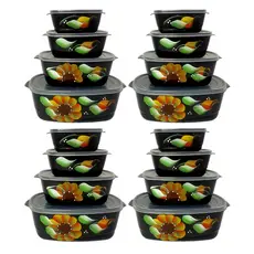 Kit 16 Potes Plásticos Decorados à Mão Ideal para Organização e Decoração da Cozinha