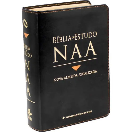 Bíblia de Estudo NAA | Média | Nova Almeida Atualizada | Capa Luxo Preta | Editora SBB