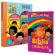 Kit 2 Livros Infantis | Bíblia para crianças 3 Palavrinhas + Box com 6 Minilivros 3 Palavrinhas Deus é amor