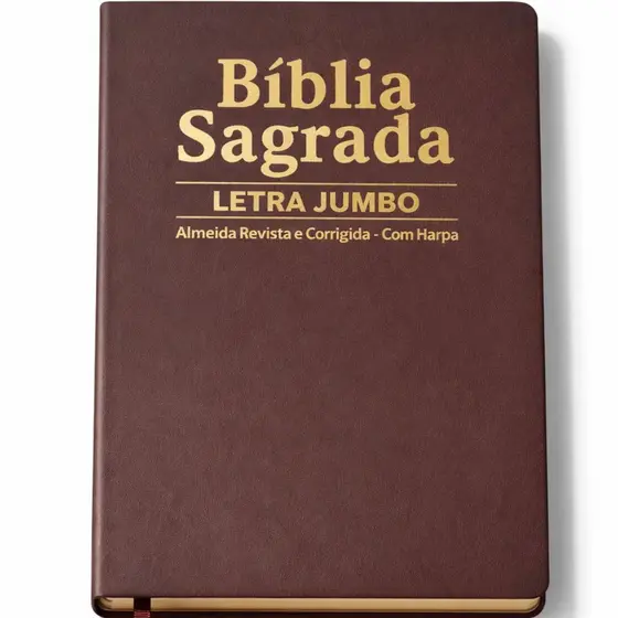 Bíblia Sagrada | Letra Jumbo | ARC com Harpa | Palavras de Jesus em Vermelho | Luxo Marrom