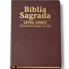 Bíblia Sagrada | Letra Jumbo | ARC com Harpa | Palavras de Jesus em Vermelho | Luxo Marrom