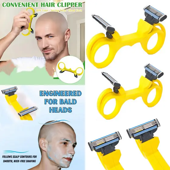 3 Pçs Handheld Portátil Cabeça Barbeadores Homens Rápido Careca Máquina De Cortar Cabelo Dupla Manual Barbeador Masculin