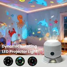 Lâmpada De Projeção Ocean World Ajustável Dinâmica Rotativa LED Projetor Luz USB Plug-in 360 ° Design De Base Exclusivo