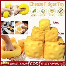 (Envio Em 12H) 2 Peças Brinquedos Moles De Queijo Recuperação Lenta Empurrar Alívio Do Estresse Sensoriais Bolas De Para