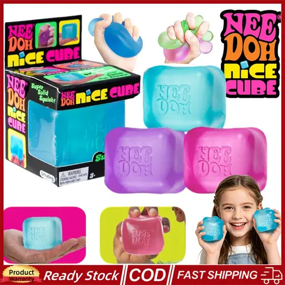 (Enviar Em 12h) NeeDoh Nice Cube Schylling Squishy Squeeze Stress Relief BALL Com Brinquedo Mole Super Sólido De Descomp