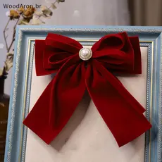 WoodAron Elegante Veludo Arco Fita Bowknot Rabo De Cavalo Barrette Pino De Cabelo Mulheres Meninas Festa De Casamento Ac