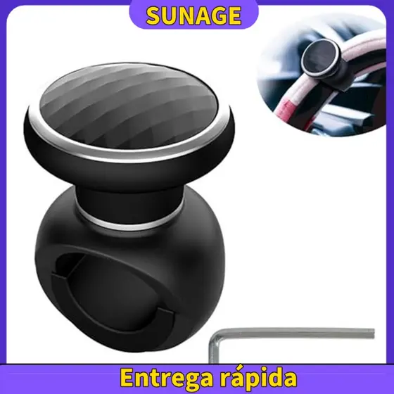 [SUNAGE] Spinner Do Botão Volante ABS E Ajuste Premium Para Carros , Caminhões Muito Mais Preto