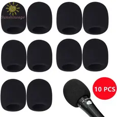 10 Pcs Microfone De Espessura De Palco De Mão Espuma De Pára-Brisas Capa Karaoke Black