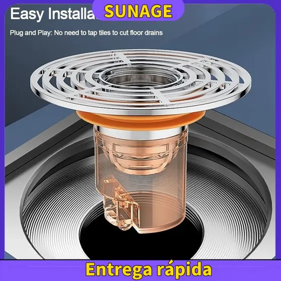 [SUNAGE] Núcleo De Drenagem De Piso , Chuveiro , Filtro Tampa De Esgoto , Plugue Anti-odor , PVC