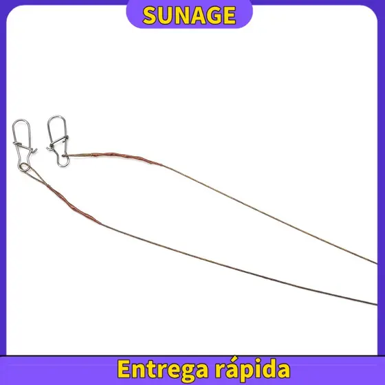 [SUNAGE] 2 Unidades/Pacote Linha De Pesca Líder De Fio De Aço Com Snap & Gira Leadcore Trela