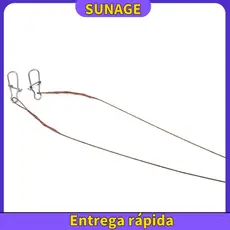 [SUNAGE] 2 Unidades/Pacote Linha De Pesca Líder De Fio De Aço Com Snap & Gira Leadcore Trela