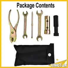 [SUNAGE] 5pcs Kit De Ferramentas Para Motocicleta Chave Inglesa/De Fenda/Alicate Com Bolsa De Armazenamento