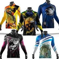 Camiseta Camisa Manga Longa C/Zipper Pesca Pescador Vários Modelos Proteção UV50 Dry fit Pescaria