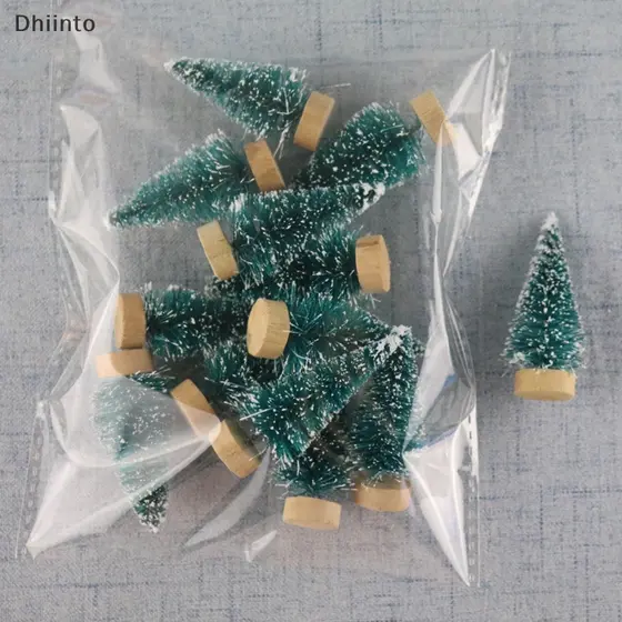 [Dhiint] 12 Unidades De Árvore De Natal , Decoração De Neve De Papai Noel Para DIY Frost Village , Ano Novo Em