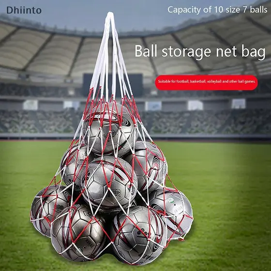 [Dhiint] Bolsa De Rede Portátil Para Transporte De Bolas , Vôlei , Durável , Padrão , Corda De Nylon , Bola , Linha , Fu