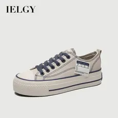 IELGY Sapatos De Lona De Corte Baixo Coreano Salto Plano casual Solas Grossas Aumentadas