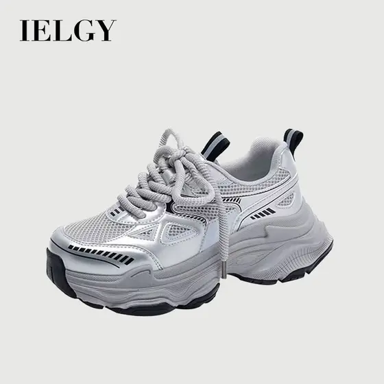 IELGY Hot 2025 Malha Elevada De Sola Grossa Respirável E Versátil Tênis Leves Casuais Sapatos De Pai Femininos