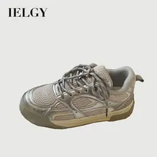 IELGY 2025 Outono Malha Respirável Tênis Branco Para Mulheres Esportes Sapatos Casuais