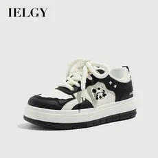 IELGY Panda Preto E Branco Plataforma Feminina Branca Fofa Tênis casual Para Estudantes