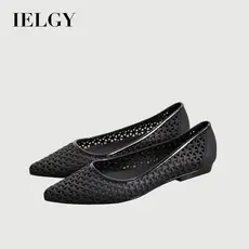 IELGY Novo Estilo Bico Fino Romano Tecido Recorte Sandálias De Gelatina Para Mulheres Verão Praia Férias