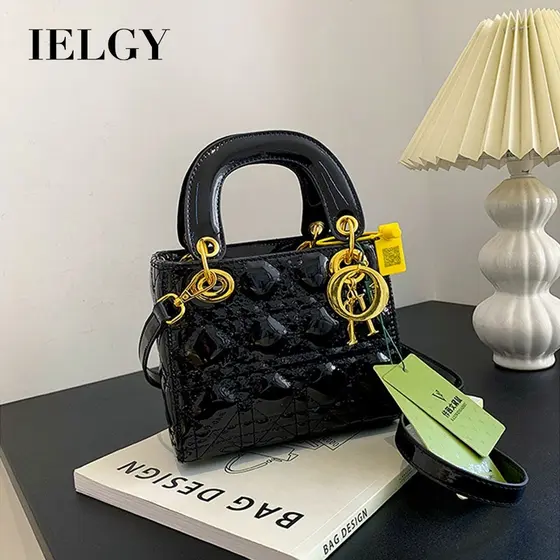 IELGY Senhoras Nicho Bolsa Diana de Grande Capacidade Celebridade Elegante Bolsa Diagonal (lenço de seda grátis)