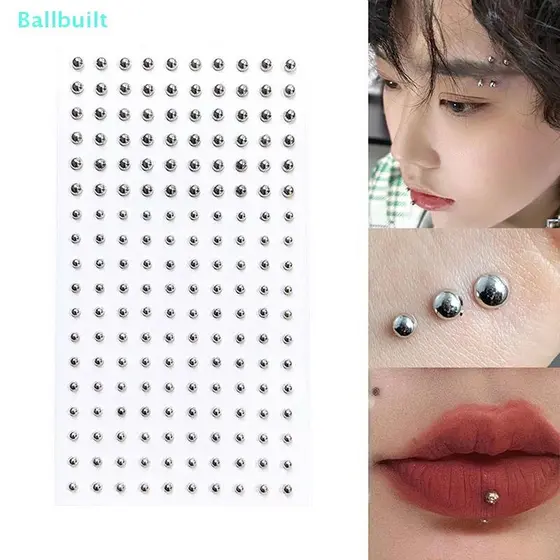 [BLU] 165/180 Unidades De Brincos De Nariz De Strass De Cristal Bastão Falso Em Gemas Corporais Sem Piercing Labiais Par