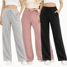Calça Pantalona de Lazinho feminina cintura alta com bolso pra inverno Calça Lanzinha