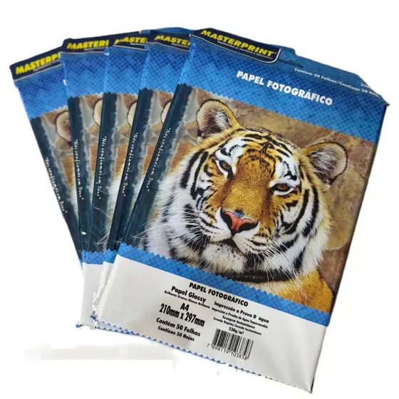 Kit 200 folhas Papel Fotográfico A4 Glossy 230g Masteprint Premium