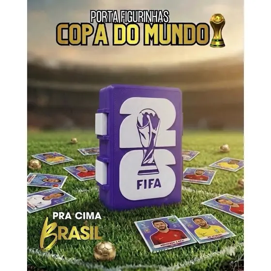 ⚽ PORTA FIGURINHAS COPA DO MUNDO 2026  ROXO ⚽