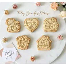 kit cortadores de biscoito Dia das mães