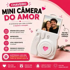 Chaveiro Mini Câmera do Amor, Camera retro,polaroid instax